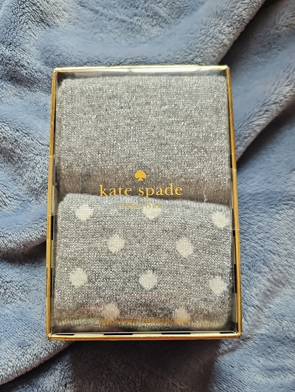 kate spade silver sparkle polka dot socks
